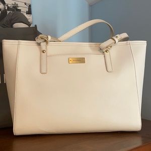 NWT Brahmin white leather tote bag